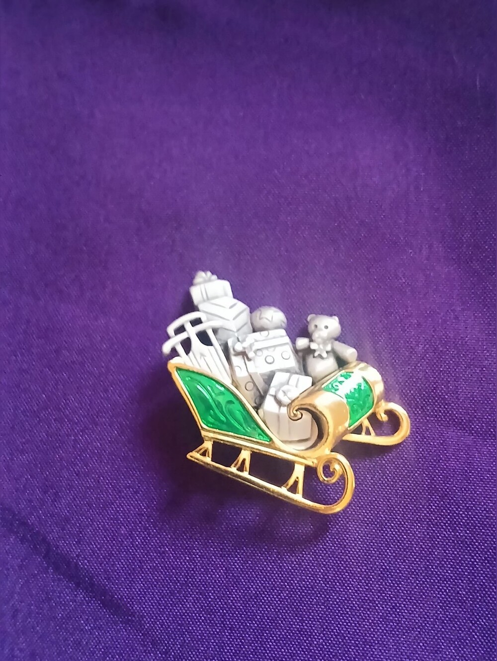 Vintage Santa's Sleigh Brooch